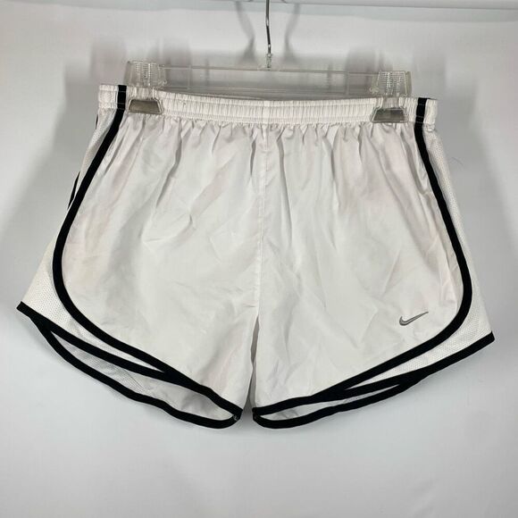 Nike WoMen's Mesh Side Panels Pull On Dri-Fit Athletic Running Shorts White Medi - Picture 1 of 8